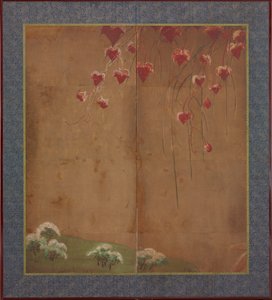 كرمة الخريف ، الأشجار البعيدة والثلوج ، فترة إيدو ، 1615-1868. بواسطة غير معروف