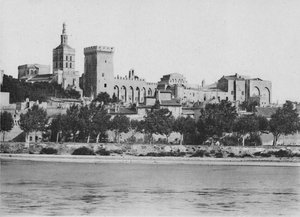 افينيون. - قصر الرون والباباوات عام 1925 بواسطة غير معروف