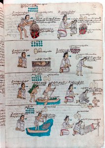 تعليم Aztec للأولاد اليسار والفتيات الحق بواسطة غير معروف