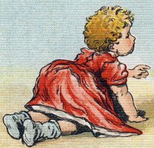 طفل. نقش في "Alphabet de ma petite fille". برناردين-بيشيت وفلس ، بائعون وناشرون ، باريس ، حوالي عام 1895. ألبوم غير قابل للكسر على قماش. Bibliotheque des Bebes. 12 صفحة. ألبوم يحتوي على طريقة قراءة ومختصر توضيحي. قاتمة: 29 ، بواسطة غير معروف