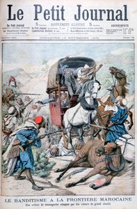 مهاجمو قطاع طرق يهاجمون مدرب بريد على الحدود المغربية ، 1904 بواسطة غير معروف