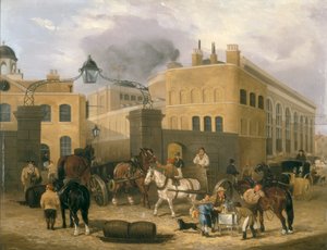 "Barclay and Perkins's Brewery in Southwark" ، c1840 بواسطة غير معروف