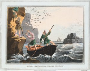 اصطياد الطيور من الأسفل ، جزر شيتلاند ، 1813 بواسطة غير معروف