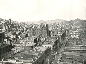 منظر عين الطيور من برج مبنى كرونيكل ، سان فرانسيسكو ، الولايات المتحدة الأمريكية ، 1895. بواسطة غير معروف