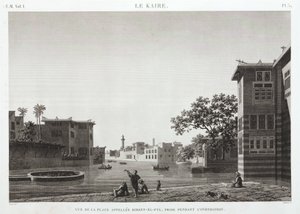 بركة الفيل ، القاهرة ، مصر ، أثناء الفيضان ، عام 1798 بواسطة غير معروف