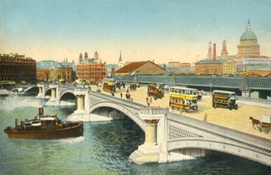جسر بلاكفرايرز ، لندن ، c1910. بواسطة غير معروف