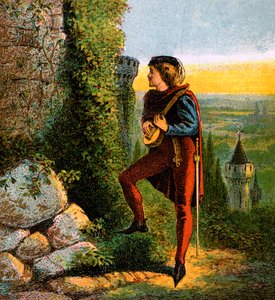 Blondel في سجن ريتشاردز ، القرن الثاني عشر ، c1850 بواسطة غير معروف