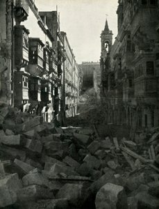 أضرار قنبلة في شارع مالطي ، الحرب العالمية الثانية ، 1942 1944. بواسطة غير معروف