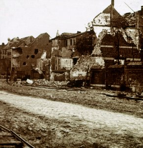 قصفت المباني ، نيوبورت ، فلاندرز ، بلجيكا ، c1914-c1918 بواسطة غير معروف