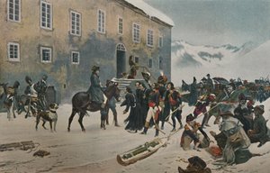 استقبل بونابرت رهبان جبل سانت برنارد. ممر جبال الألب ، مايو 1800 ، 1896 بواسطة غير معروف