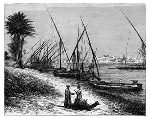 بولاق على نهر النيل ، القاهرة ، مصر ، c1890 بواسطة غير معروف