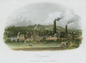 شركة الحديد البريطانية تعمل في كورنجريفز ، بالقرب من هاليسوين ، ويست ميدلاندز ، c1835 بواسطة غير معروف