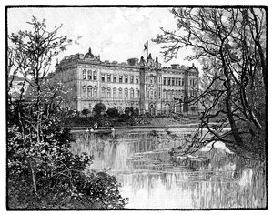 قصر باكنغهام من St Jamess Park ، لندن ، c1888 بواسطة غير معروف