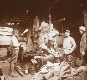 الجزارين على بارجة ، السوم ، شمال فرنسا ، c1914-c1918 بواسطة غير معروف