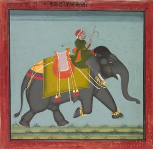 الفيل Caparisoned مع Mahout ، بتاريخ 1761. بواسطة غير معروف