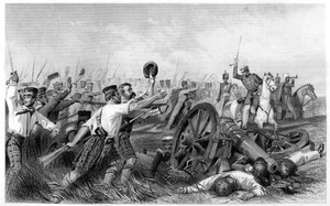 تهمة المرتفعات قبل Cawnpore ، تحت الجنرال Havelock ، 1857 ، c1860 بواسطة غير معروف
