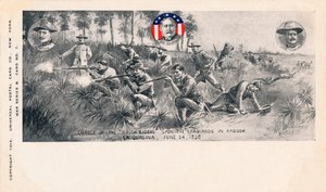 المسؤول عن الفرسان الخام على الإسبان في Ambush ، لا كواسينا ، 24 يونيو 1898 ، c1900 بواسطة غير معروف