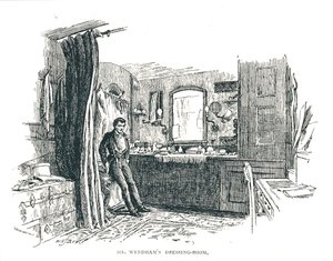 غرفة ملابس تشارلز ويندهام تطل على بيكاديللي في مسرح كريتيريون ، 1891 بواسطة غير معروف