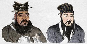 صور كونفوشيوس الصينية وأتباعه العظيم منسيوس ، 1907 بواسطة غير معروف