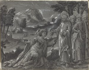 المسيح والزانية [الصفحة اليمنى] ، ج. 1600. بواسطة غير معروف