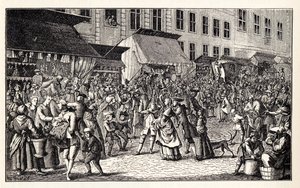 سوق عيد الميلاد في برلين ، 1776. بواسطة غير معروف