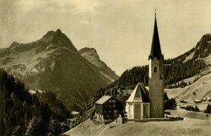 الكنيسة في Schröcken ، Bregenzerwald ، النمسا ، c1935. بواسطة غير معروف