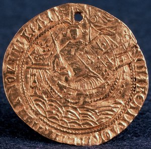 عملة Korabelnik للقيصر إيفان الثالث ، عكس: حاكم على سفينته ، 1471-1490 بواسطة غير معروف