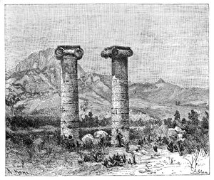 أعمدة معبد سيبيل ، سارديس سارديس ، تركيا ، 1895 بواسطة غير معروف