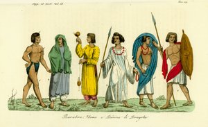 أزياء رجال ونساء النوبيين (باربرا) دنقلا (دنقله) بواسطة غير معروف