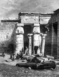 محكمة مع ما تبقى من كنيسة مسيحية ، مدينة هابو ، 1881 بواسطة غير معروف