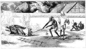 حرق جثث في كالكوتا ، الهند ، 1882 بواسطة غير معروف
