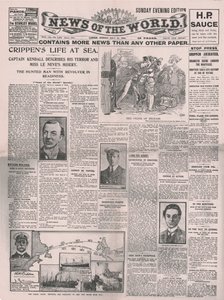 Crippens Life at Sea ، الصفحة الأولى من أخبار العالم ، 31 يوليو 1910. بواسطة غير معروف