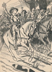 كرومويل يقود مكاويه إلى المعركة ، c1907 بواسطة غير معروف