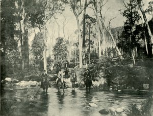 عبور النهر ، بالقرب من شلالات بوفالو ، 1901. بواسطة غير معروف