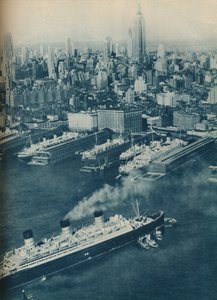بطانة Cunard White Star Berengaria ، تقترب من رصيف Cunard ، 1936 بواسطة غير معروف