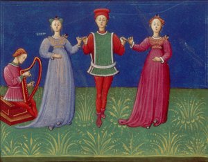 دروس الرقص. من: De pratica seu arte tripudii On the Practice or Art of Dancing، 1463. بواسطة غير معروف