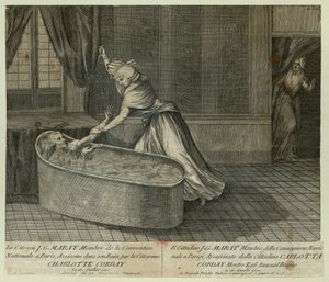 موت مارات ، ج. 1793. بواسطة غير معروف