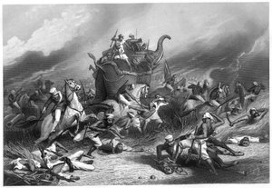 هزيمة جيش Peishwas قبل Jhansi من قبل الجنرال روز ، 1 أبريل 1858 ، c1860 بواسطة غير معروف