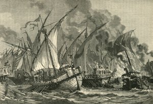 هزيمة الأسطول Saracenic قبل القسطنطينية ، 717-718 ، 1890. بواسطة غير معروف