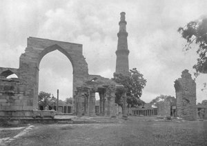 دلهي. - منظر عام لمسجد وأطلال الكتب - عام 1910. بواسطة غير معروف