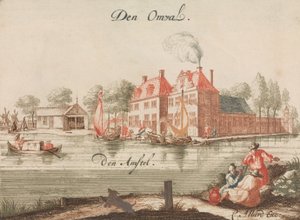 Den Omval، den Amstel '، in: Tooneel Der Voornaamste Nederlands Huizen، En Lust Hoven، Naar ...، nd. بواسطة غير معروف