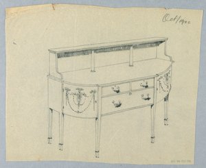 تصميم للخزانة الجانبية بزخرفة كلاسيكية جديدة ، أكتوبر 1900 بواسطة غير معروف