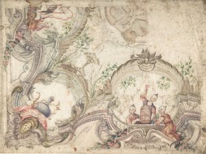 تصميم لديكور السقف مع Chinoiseries ، 1725-1775. بواسطة غير معروف