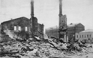الدمار في شارع موسكو بعد الثورة ، روسيا ، ديسمبر 1905 بواسطة غير معروف