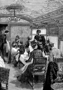 سيارة تناول الطعام في Orient Express ، c1885 بواسطة غير معروف