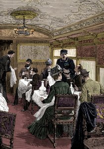 سيارة تناول الطعام في Orient Express ، c1885 بواسطة غير معروف