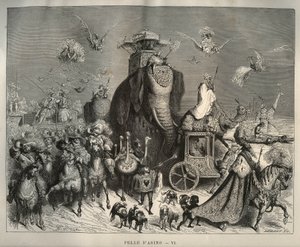 جلد الحمير: الكروسوس وموكب الزفاف. نقش لغوستاف دوري (1832-1883) من "" Les contes "لتشارلز بيرولت (1628-1703) بواسطة غير معروف