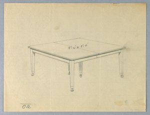 Drawing, Design for a Six-Legged Rectangular Dining Table بواسطة غير معروف