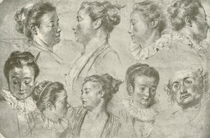 رسم في ثلاثة طباشير ، أوائل القرن الثامن عشر ، 1908. بواسطة غير معروف