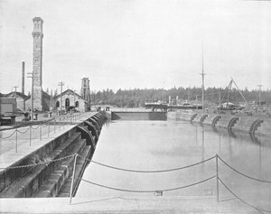 حوض جاف في Esquimalt ، كولومبيا البريطانية ، كندا ، c1900. بواسطة غير معروف